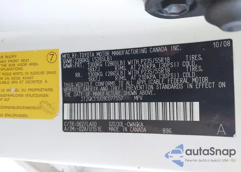 2009 Lexus Rx 350 from USA, damaged, VIN 2T2GK31U09C077557